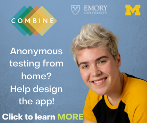 Ad for a study recruiting queer people with the caption 'Tell us what you want from a queer health app!'